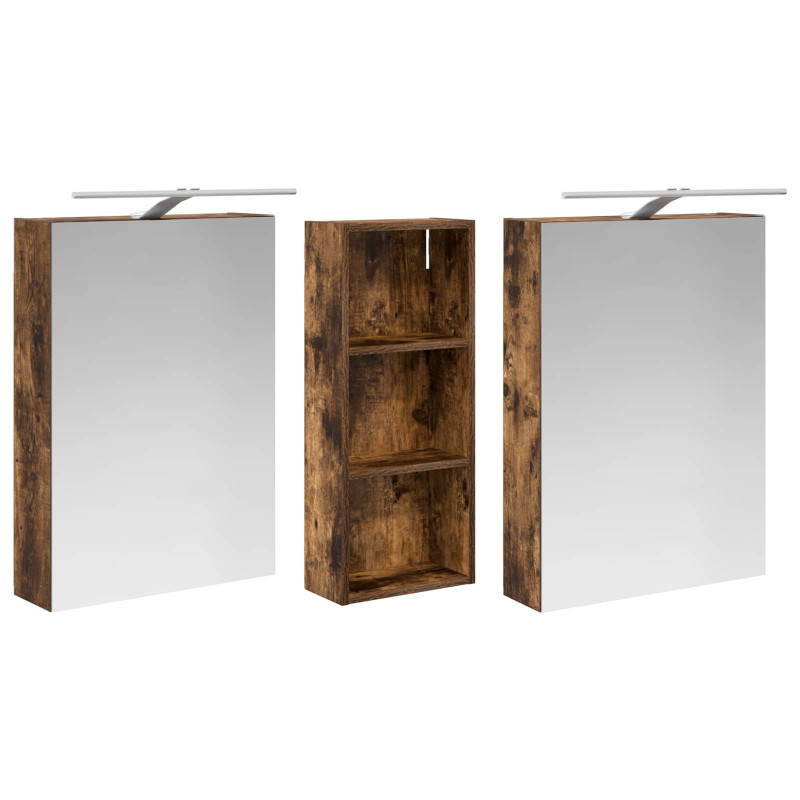 Zestaw Szafek Łazienkowych z półką 3 pcs 130 x 14,5 x 70 cm