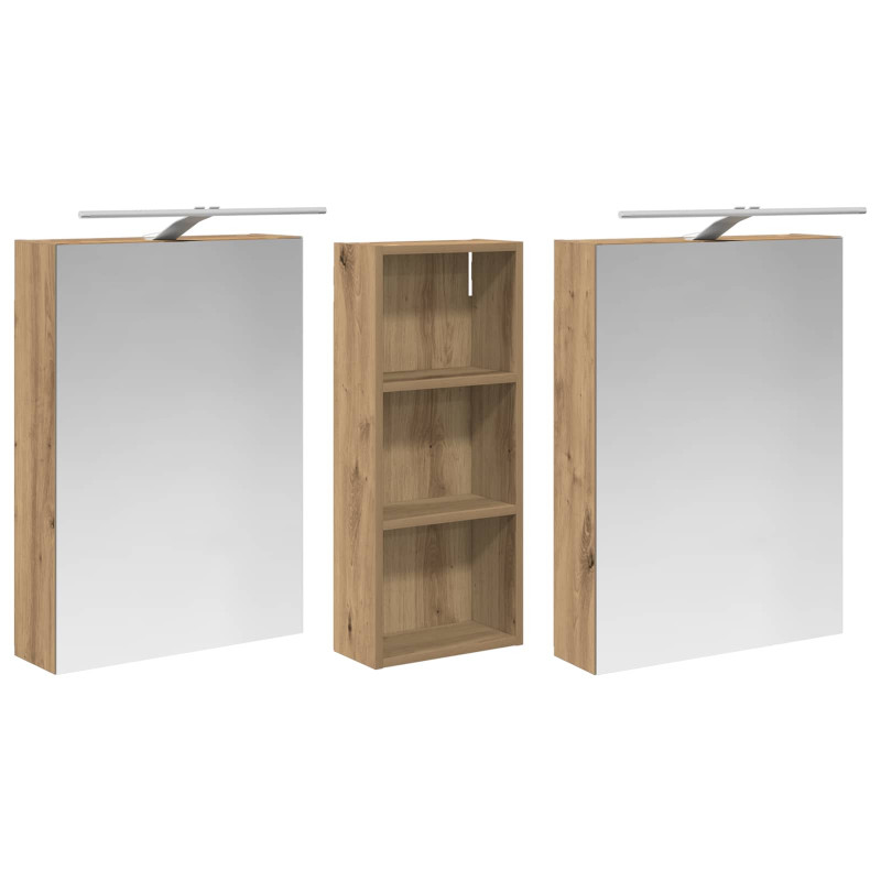 Zestaw Szafek Łazienkowych z półką 3 pcs 130 x 14,5 x 70 cm