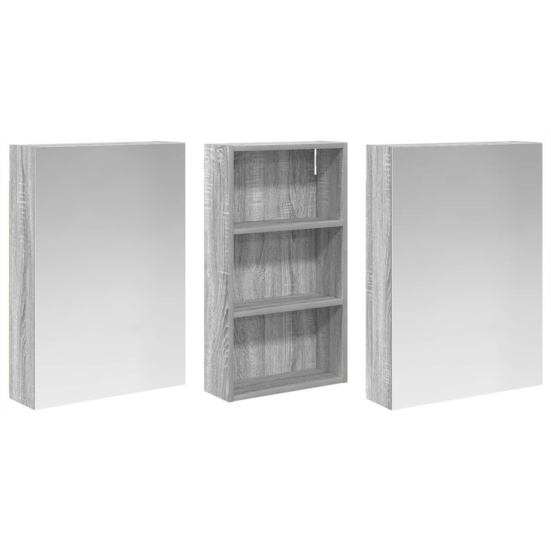 Zestaw Szafek Łazienkowych z półką 3 pcs 140 x 14,5 x 70 cm
