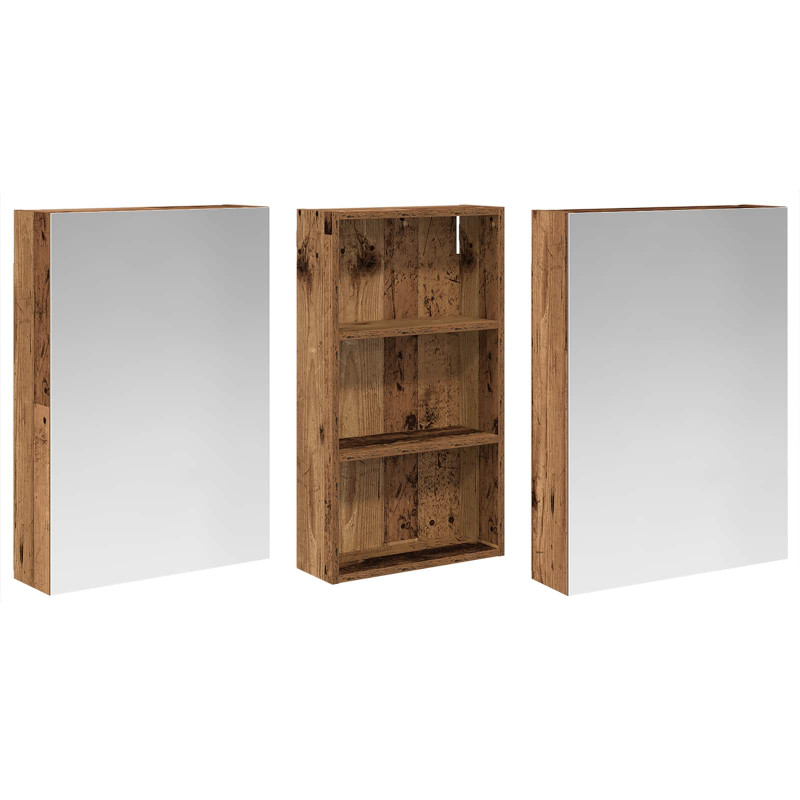 Zestaw Szafek Łazienkowych z półką 3 pcs 140 x 14,5 x 70 cm