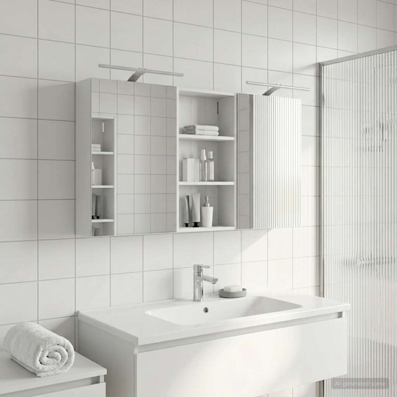 Zestaw Szafek Łazienkowych z półką 3 pcs 140 x 14,5 x 70 cm