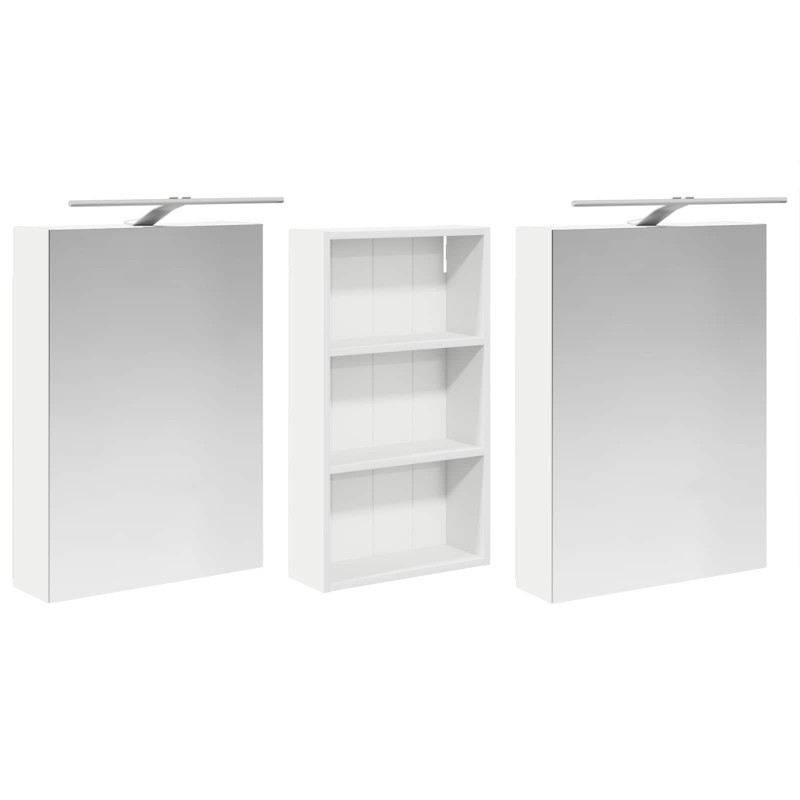 Zestaw Szafek Łazienkowych z półką 3 pcs 140 x 14,5 x 70 cm