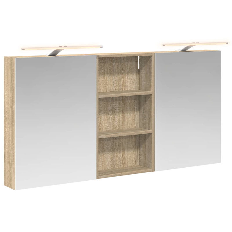 Zestaw Szafek Łazienkowych z półką 3 pcs 140 x 14,5 x 70 cm
