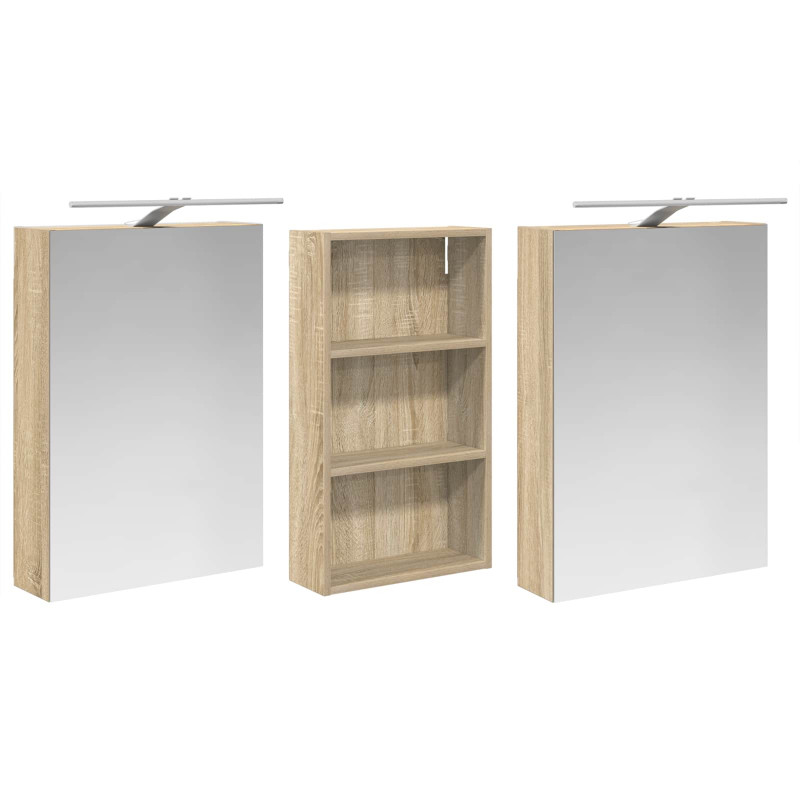 Zestaw Szafek Łazienkowych z półką 3 pcs 140 x 14,5 x 70 cm