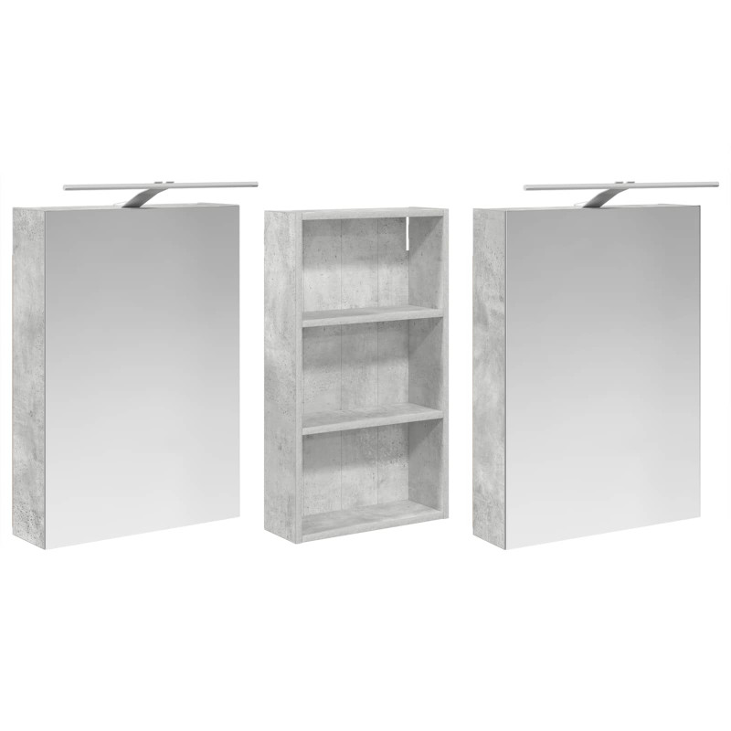 Zestaw Szafek Łazienkowych z półką 3 pcs 140 x 14,5 x 70 cm