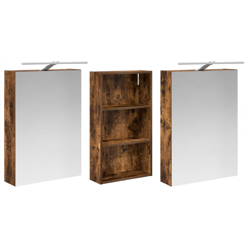 Zestaw Szafek Łazienkowych z półką 3 pcs 140 x 14,5 x 70 cm
