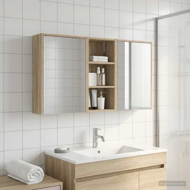 Zestaw Szafek Łazienkowych 3 pcs 116 x 16 x 62,5 cm