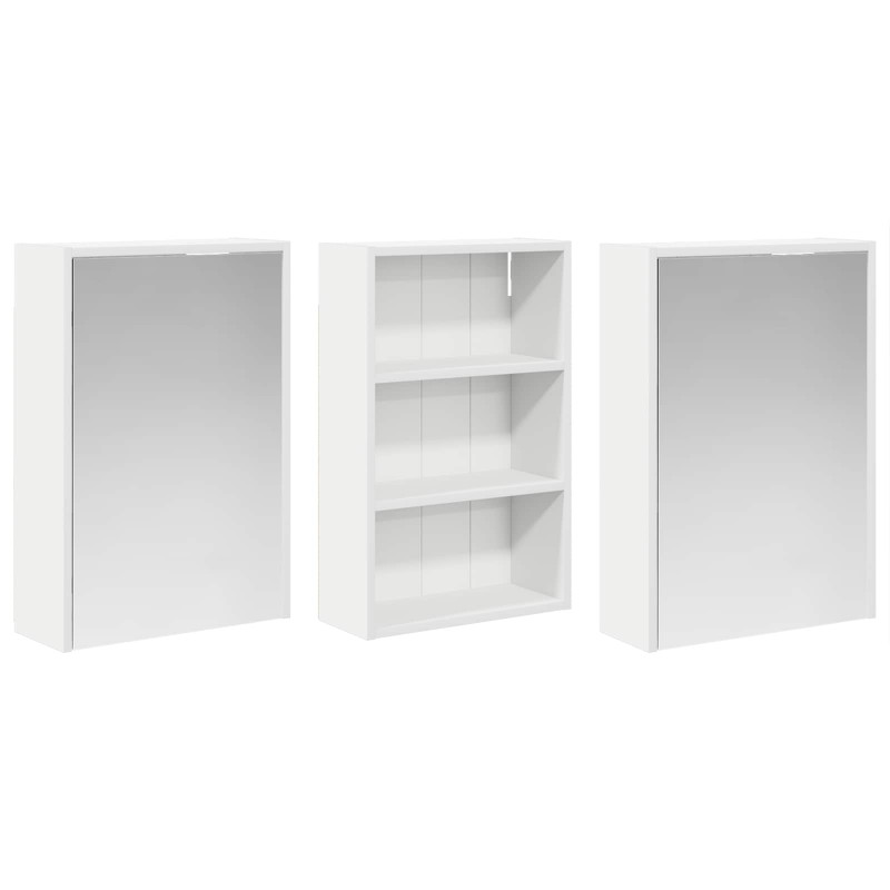 Zestaw Szafek Łazienkowych z półką 3 pcs 126 x 16 x 62.5 cm