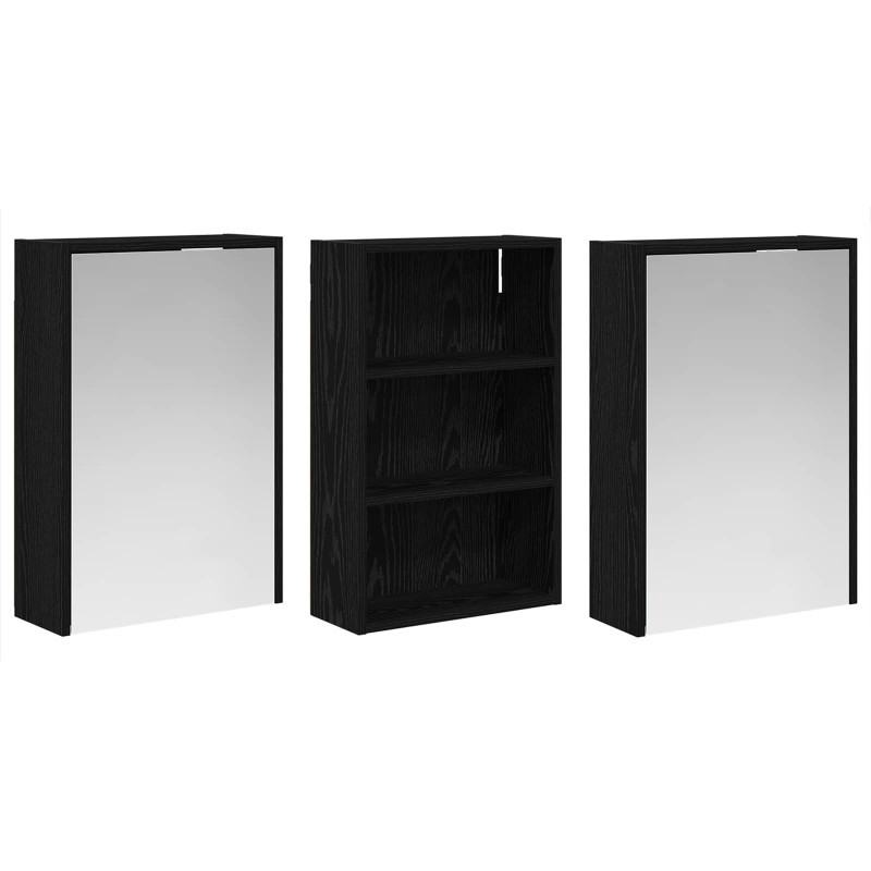 Zestaw Szafek Łazienkowych z półką 3 pcs 126 x 16 x 62.5 cm