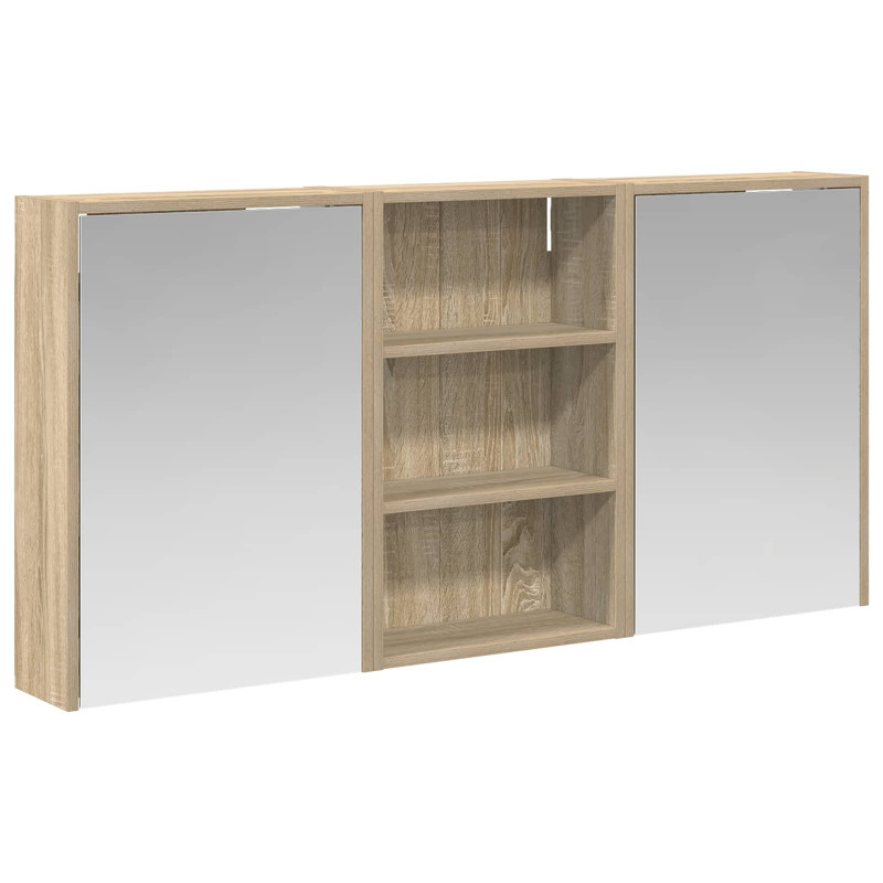 Zestaw Szafek Łazienkowych z półką 3 pcs 126 x 16 x 62.5 cm