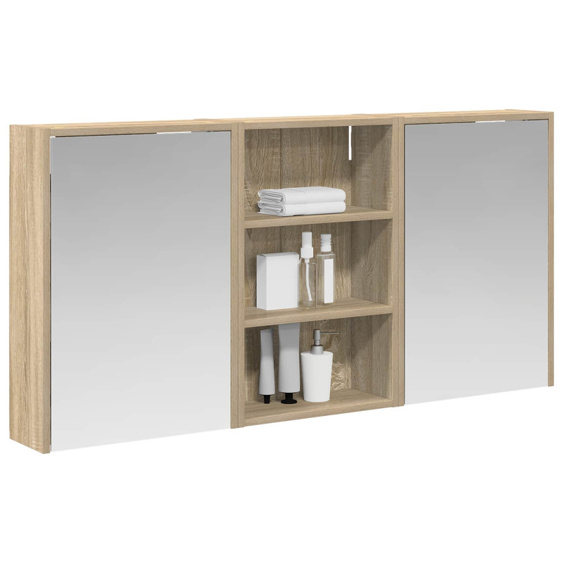 Zestaw Szafek Łazienkowych z półką 3 pcs 126 x 16 x 62.5 cm