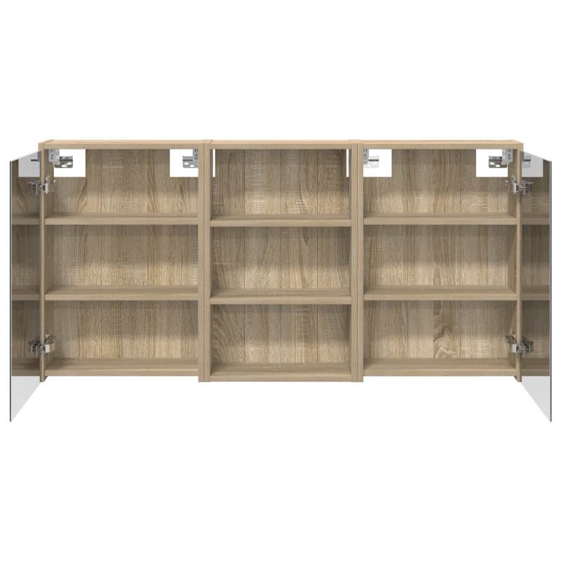 Zestaw Szafek Łazienkowych z półką 3 pcs 126 x 16 x 62.5 cm
