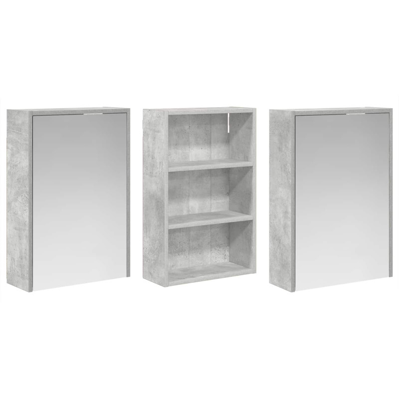Zestaw Szafek Łazienkowych z półką 3 pcs 126 x 16 x 62.5 cm