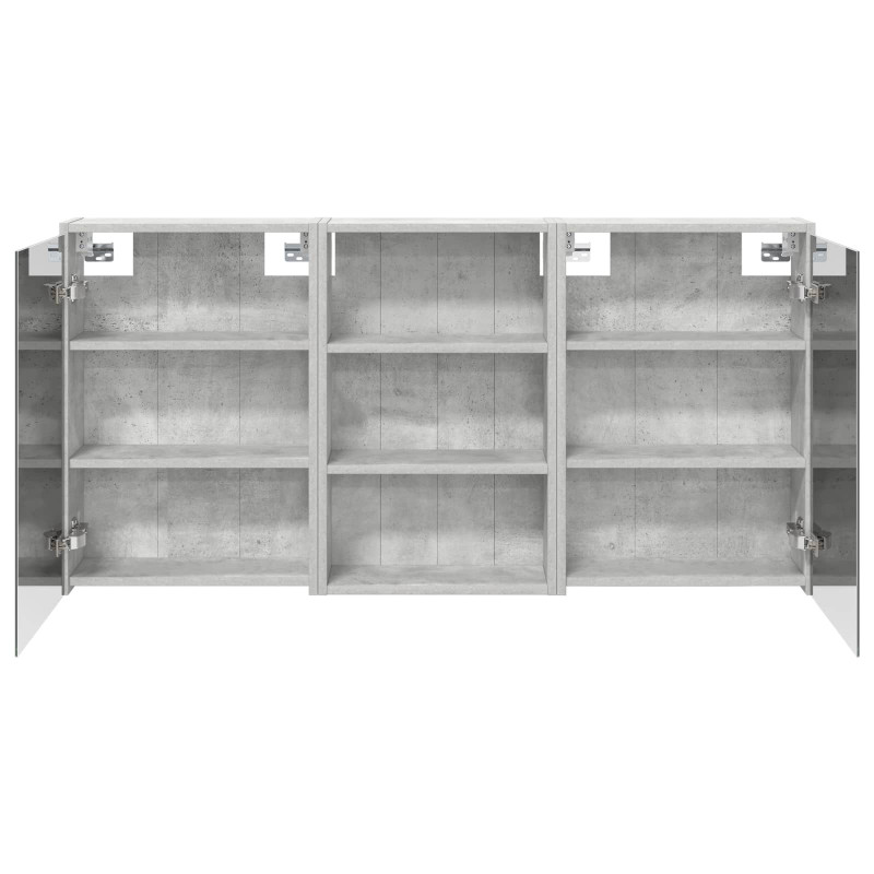 Zestaw Szafek Łazienkowych z półką 3 pcs 126 x 16 x 62.5 cm