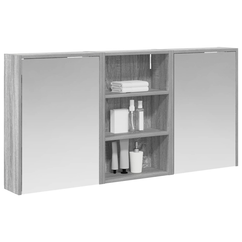 Zestaw Szafek Łazienkowych z półką 3 pcs 126 x 16 x 62.5 cm