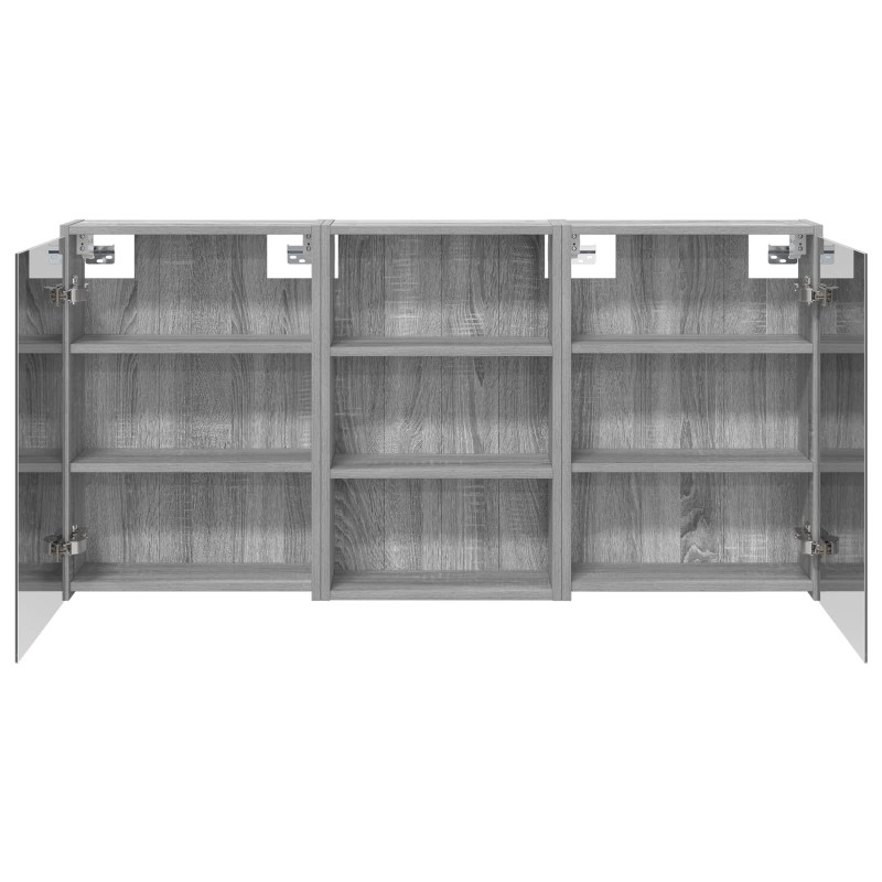 Zestaw Szafek Łazienkowych z półką 3 pcs 126 x 16 x 62.5 cm