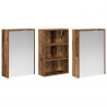 Zestaw Szafek Łazienkowych z półką 3 pcs 126 x 16 x 62.5 cm