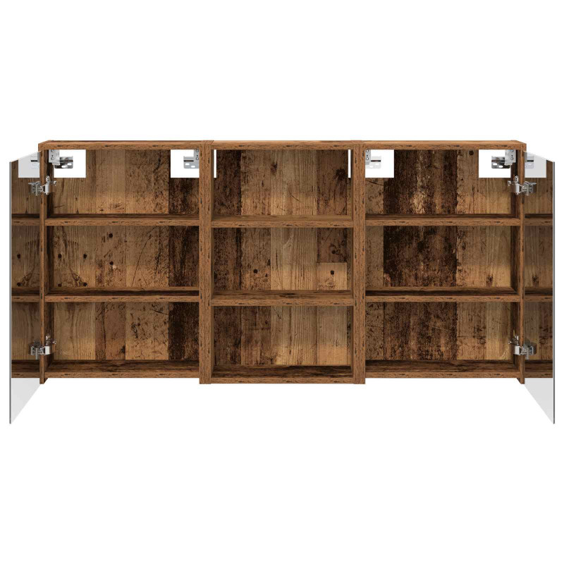 Zestaw Szafek Łazienkowych z półką 3 pcs 126 x 16 x 62.5 cm