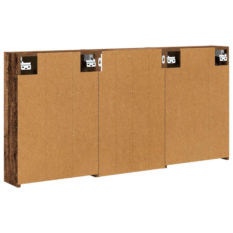 Zestaw Szafek Łazienkowych z półką 3 pcs 126 x 16 x 62.5 cm
