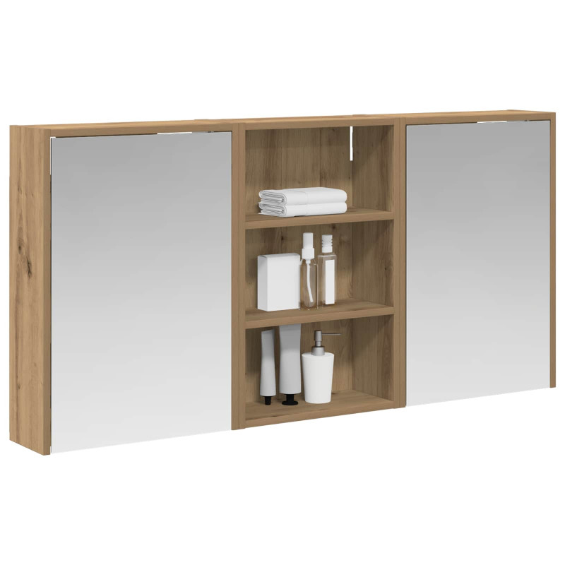 Zestaw Szafek Łazienkowych z półką 3 pcs 126 x 16 x 62.5 cm