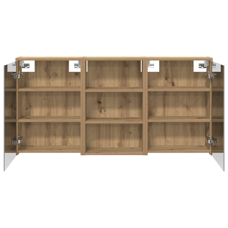Zestaw Szafek Łazienkowych z półką 3 pcs 126 x 16 x 62.5 cm