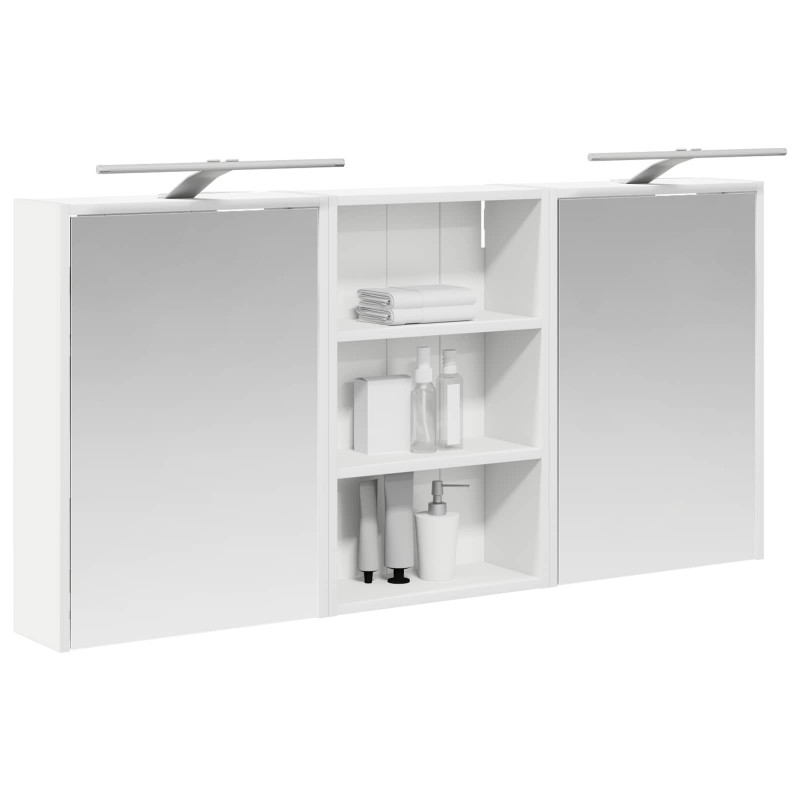 Zestaw Szafek Łazienkowych z półką 3 pcs 126 x 16 x 62.5 cm