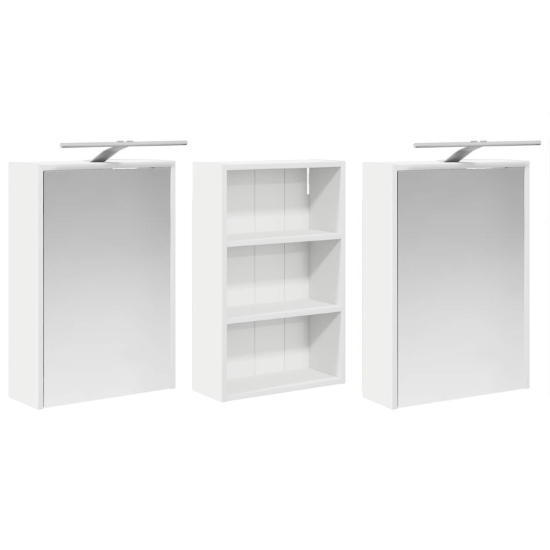 Zestaw Szafek Łazienkowych z półką 3 pcs 126 x 16 x 62.5 cm