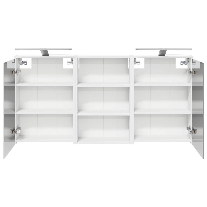 Zestaw Szafek Łazienkowych z półką 3 pcs 126 x 16 x 62.5 cm