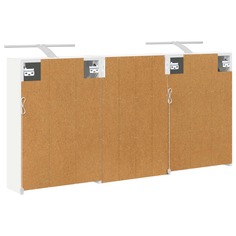 Zestaw Szafek Łazienkowych z półką 3 pcs 126 x 16 x 62.5 cm