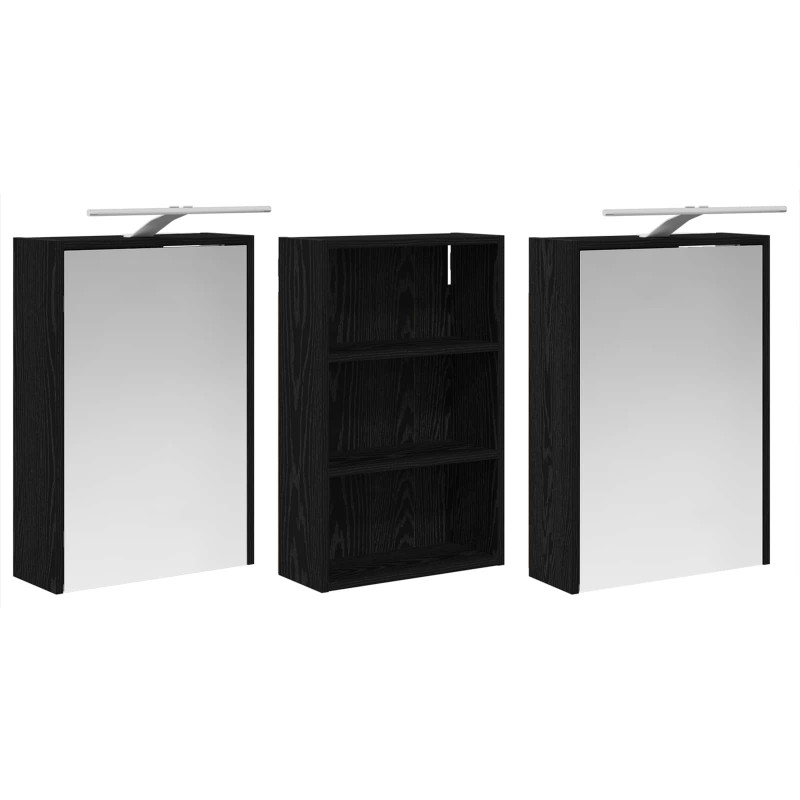 Zestaw Szafek Łazienkowych z półką 3 pcs 126 x 16 x 62.5 cm