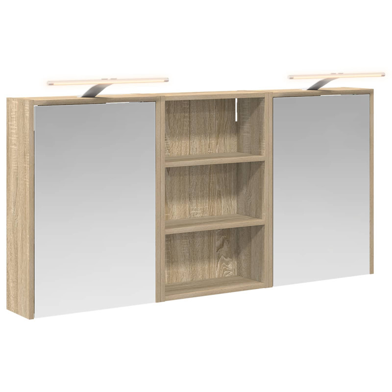 Zestaw Szafek Łazienkowych z półką 3 pcs 126 x 16 x 62.5 cm