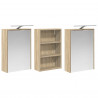 Zestaw Szafek Łazienkowych z półką 3 pcs 126 x 16 x 62.5 cm