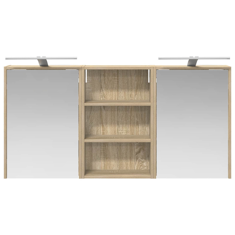 Zestaw Szafek Łazienkowych z półką 3 pcs 126 x 16 x 62.5 cm