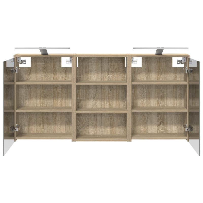 Zestaw Szafek Łazienkowych z półką 3 pcs 126 x 16 x 62.5 cm