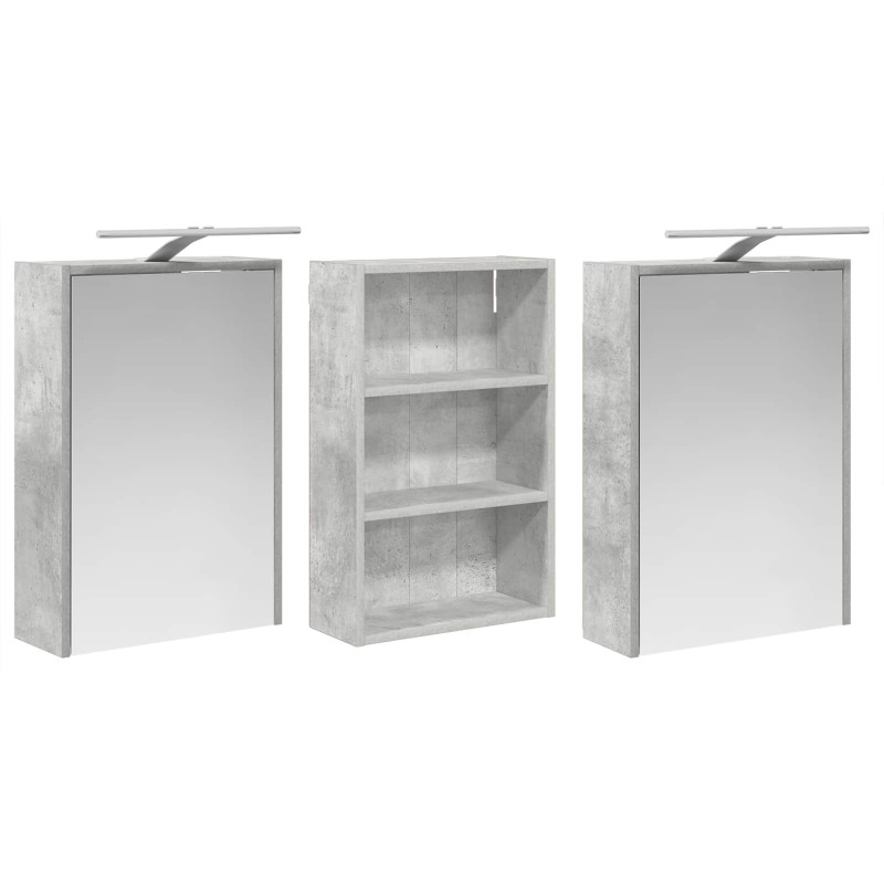 Zestaw Szafek Łazienkowych z półką 3 pcs 126 x 16 x 62.5 cm