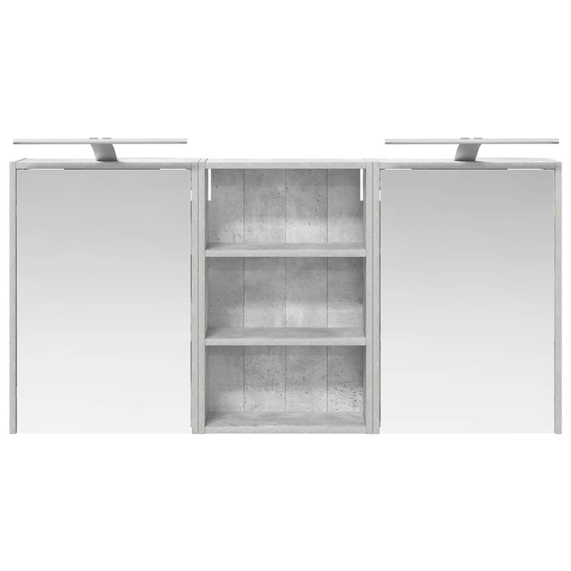 Zestaw Szafek Łazienkowych z półką 3 pcs 126 x 16 x 62.5 cm