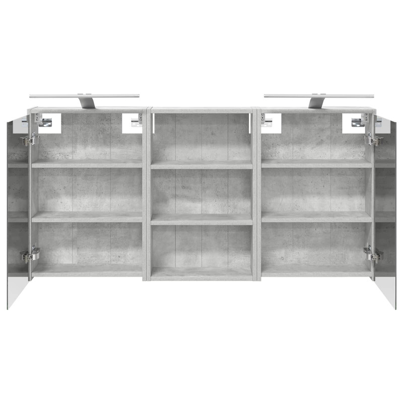Zestaw Szafek Łazienkowych z półką 3 pcs 126 x 16 x 62.5 cm