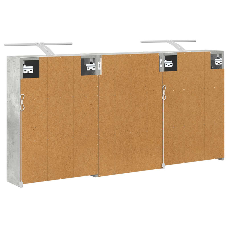 Zestaw Szafek Łazienkowych z półką 3 pcs 126 x 16 x 62.5 cm