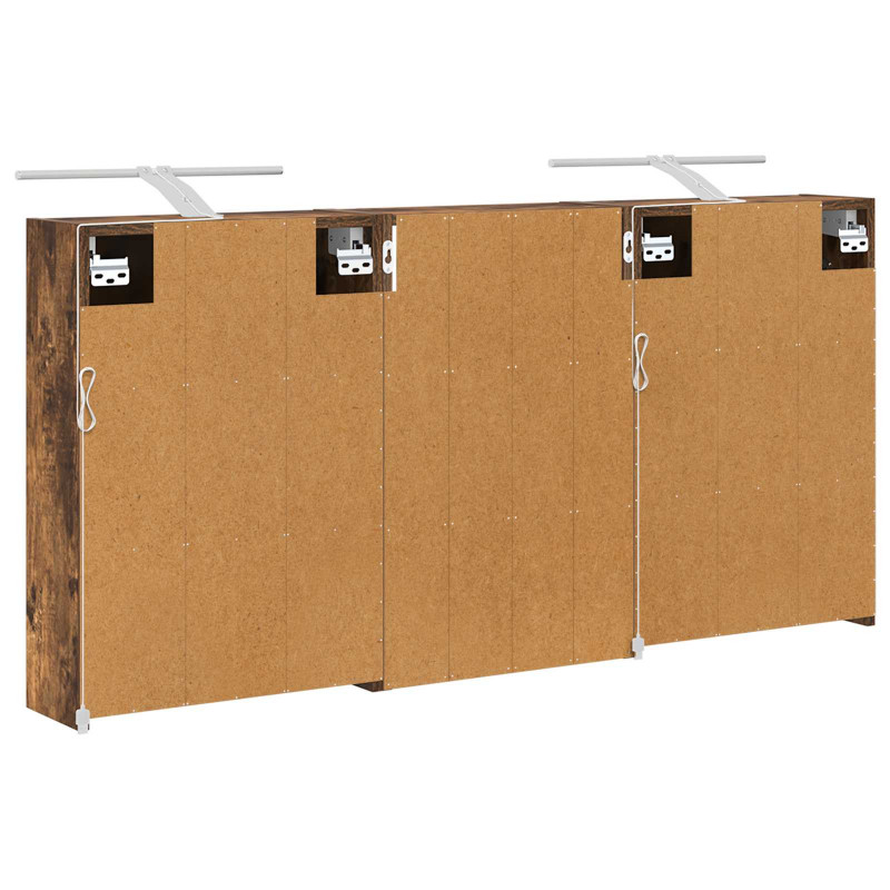Zestaw Szafek Łazienkowych z półką 3 pcs 126 x 16 x 62.5 cm