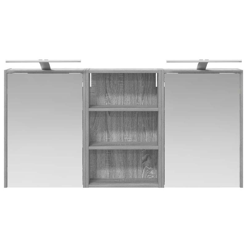 Zestaw Szafek Łazienkowych z półką 3 pcs 126 x 16 x 62.5 cm