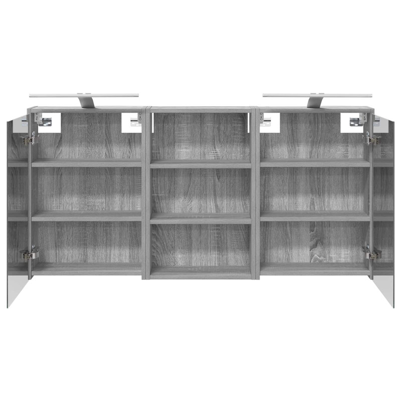 Zestaw Szafek Łazienkowych z półką 3 pcs 126 x 16 x 62.5 cm