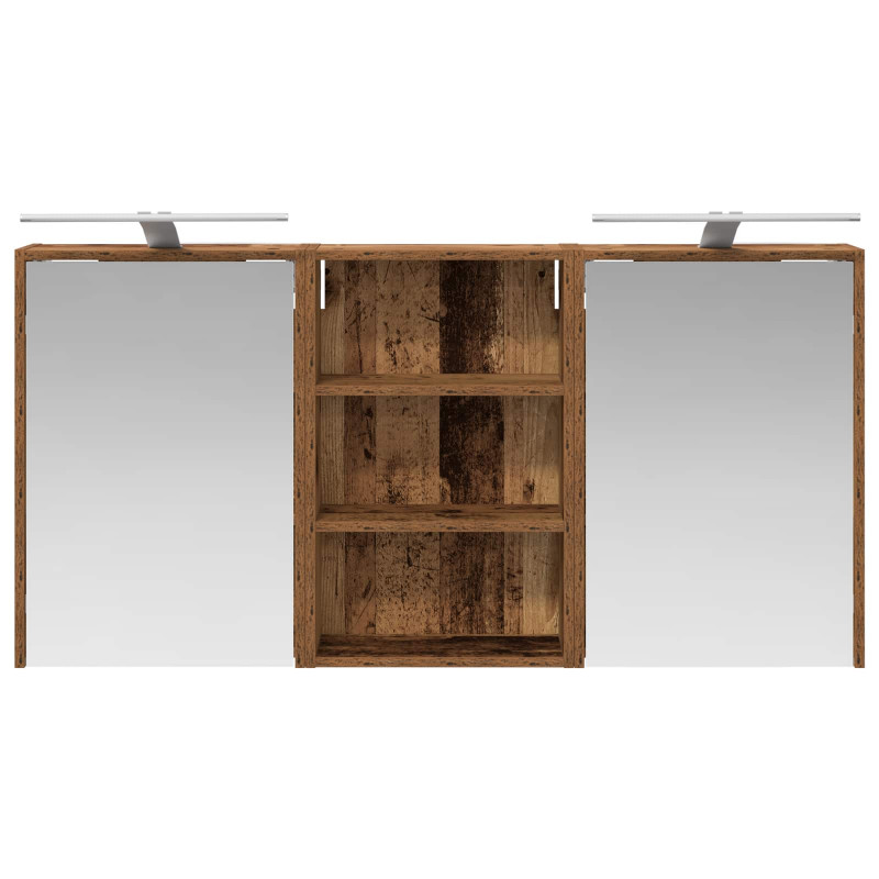 Zestaw Szafek Łazienkowych z półką 3 pcs 126 x 16 x 62.5 cm