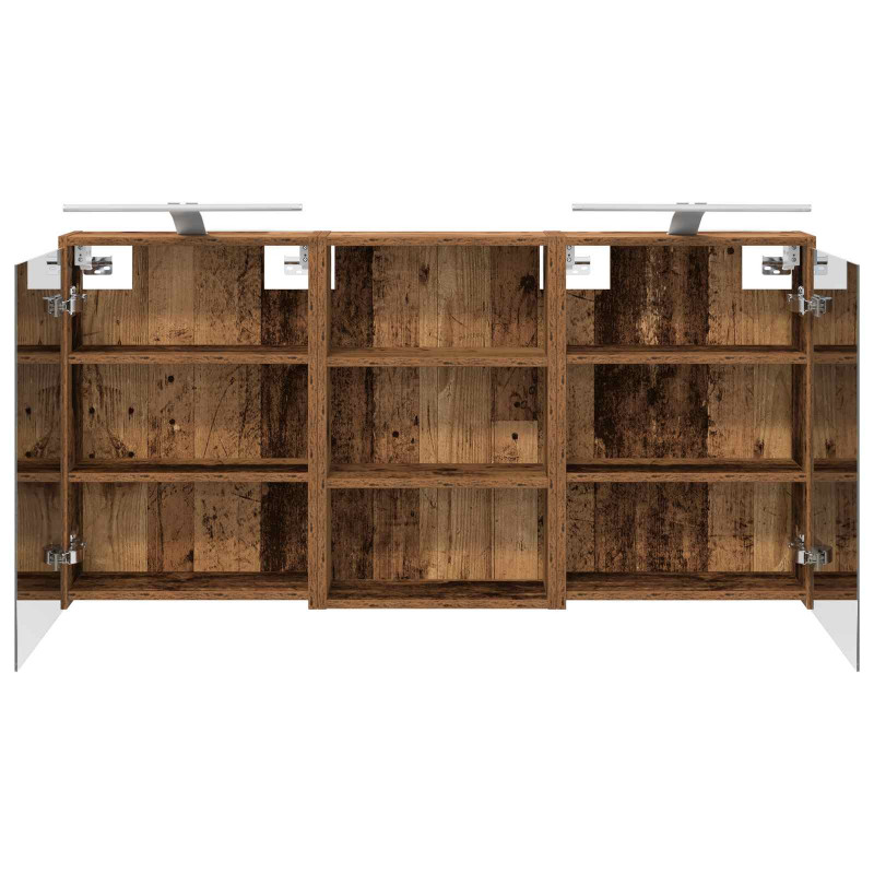 Zestaw Szafek Łazienkowych z półką 3 pcs 126 x 16 x 62.5 cm