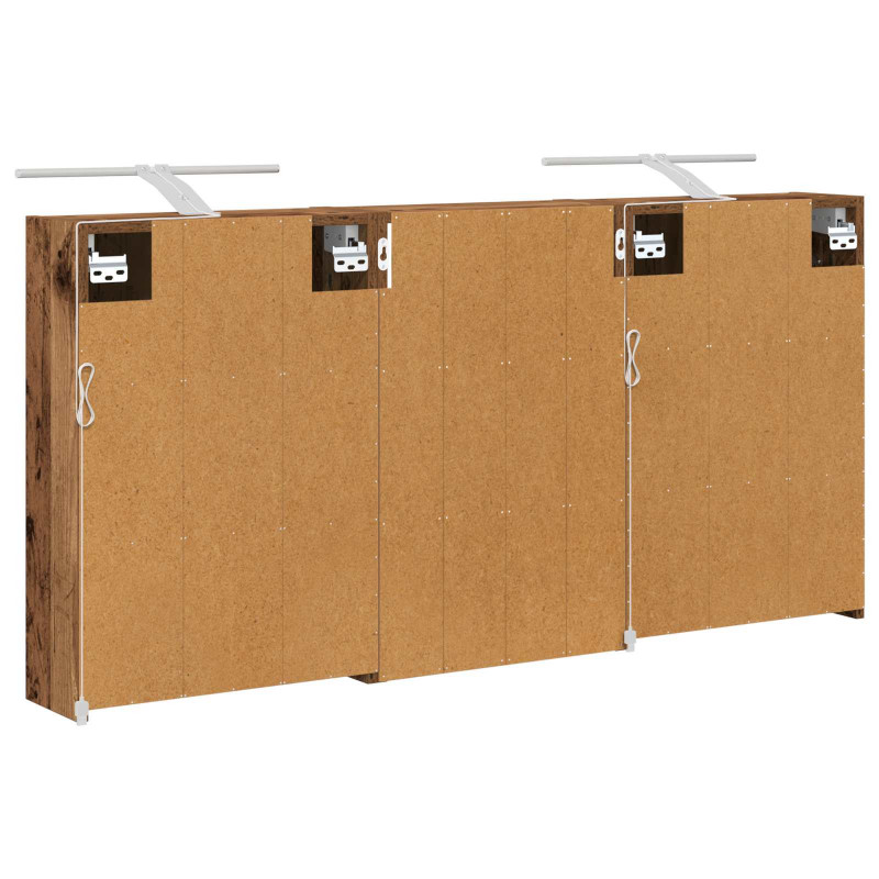 Zestaw Szafek Łazienkowych z półką 3 pcs 126 x 16 x 62.5 cm