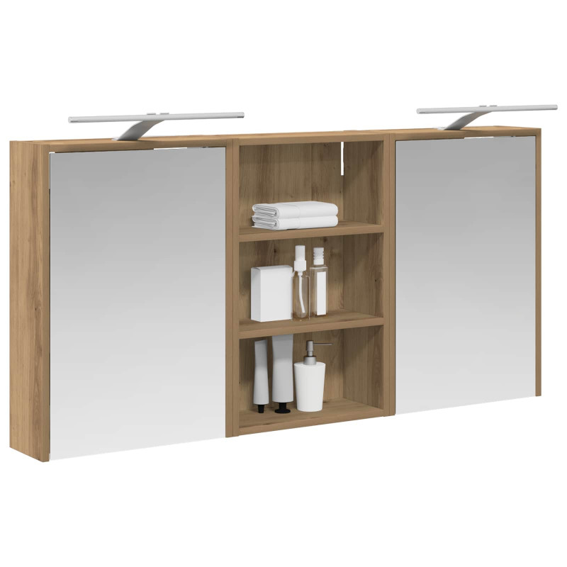 Zestaw Szafek Łazienkowych z półką 3 pcs 126 x 16 x 62.5 cm