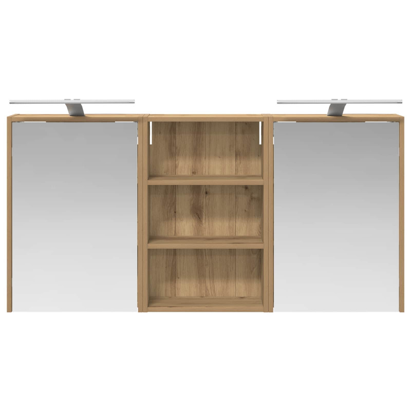 Zestaw Szafek Łazienkowych z półką 3 pcs 126 x 16 x 62.5 cm