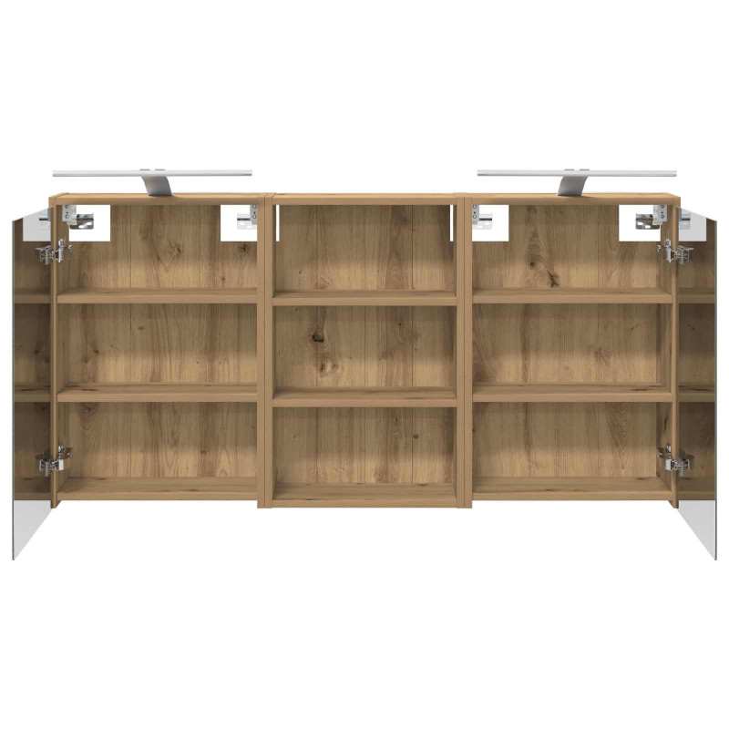 Zestaw Szafek Łazienkowych z półką 3 pcs 126 x 16 x 62.5 cm