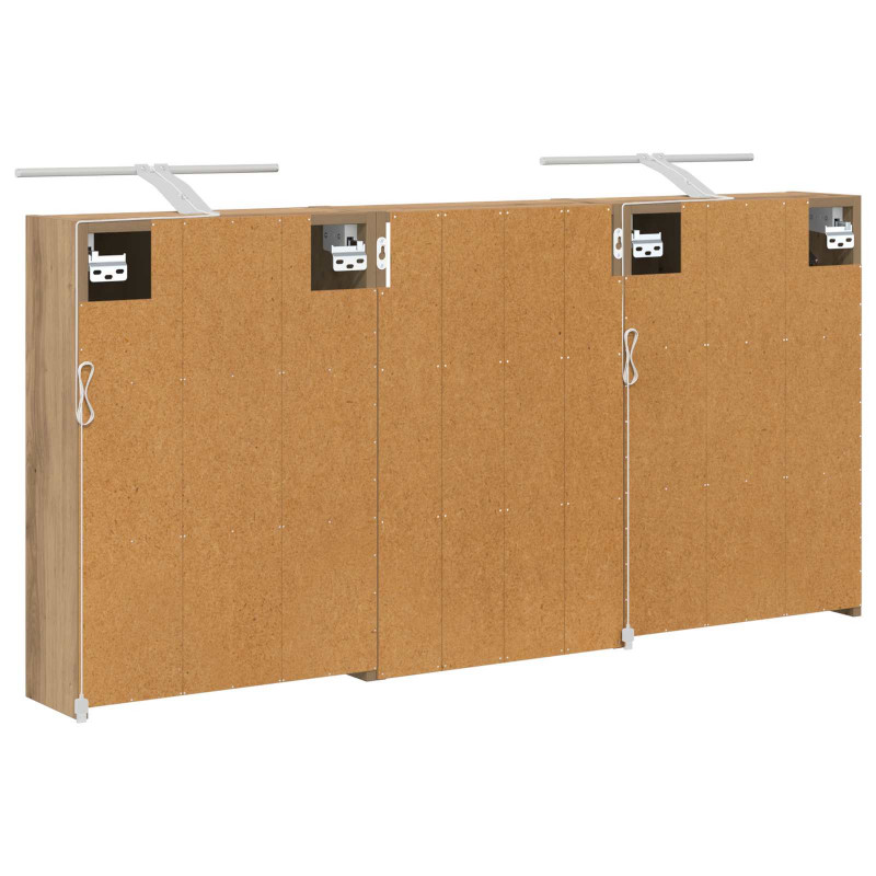 Zestaw Szafek Łazienkowych z półką 3 pcs 126 x 16 x 62.5 cm