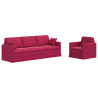 Zestaw Sof 2 pcs Czerwone wino 228 x 78 x 80 cm Aksamit
