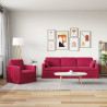 Zestaw Sof 2 pcs Czerwone wino 228 x 78 x 80 cm Aksamit